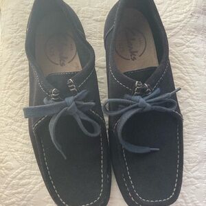 Clarks Men's 12 Wallabees 1825 Blue Suede Chukka Boots Style 63585 Zigzag Sole